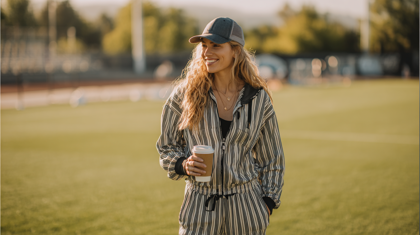 Athleisure Joggers Zip Up Hoodie and Baseball Cap