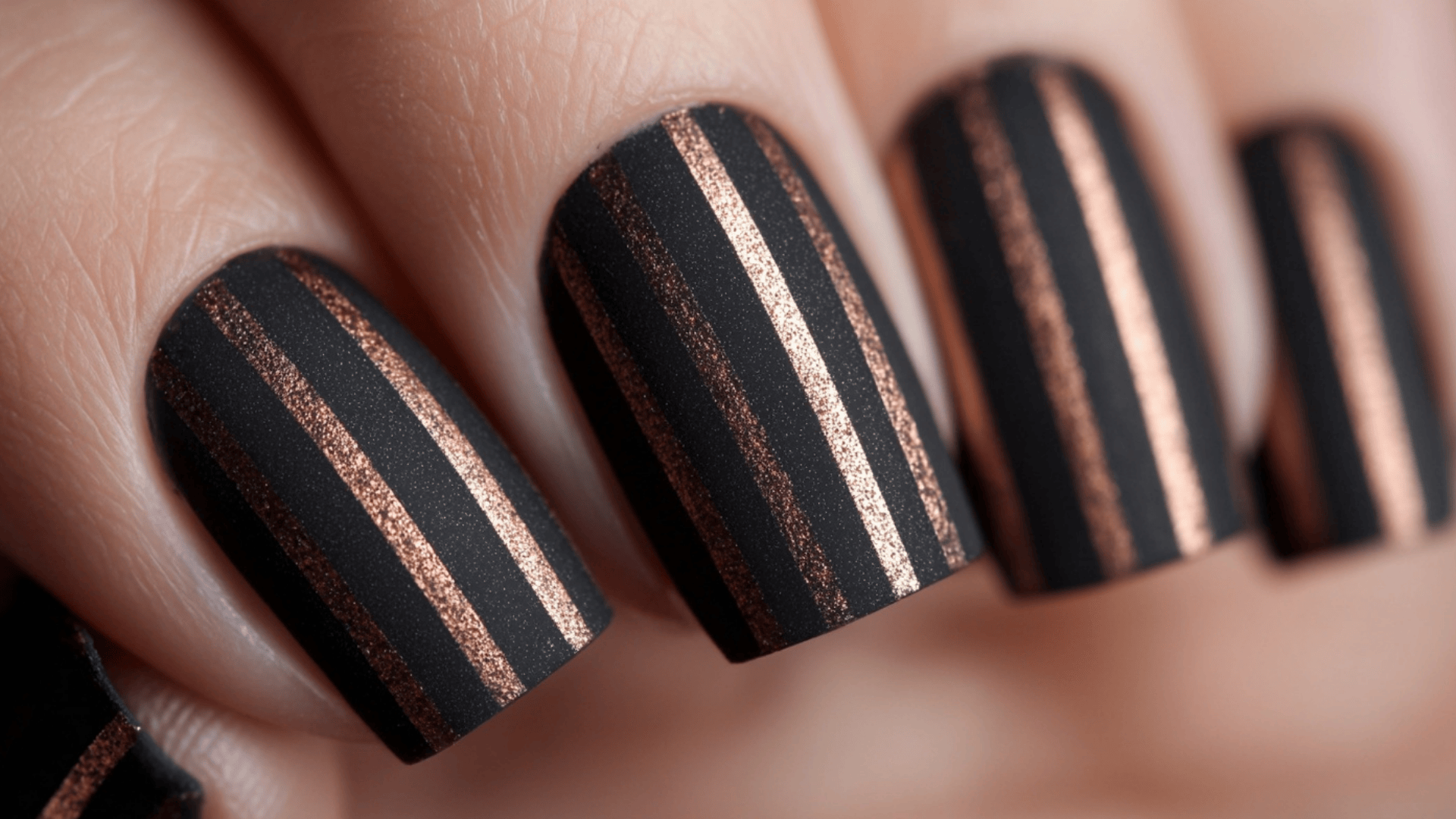 Black Matte featuring Copper Metallic Stripes