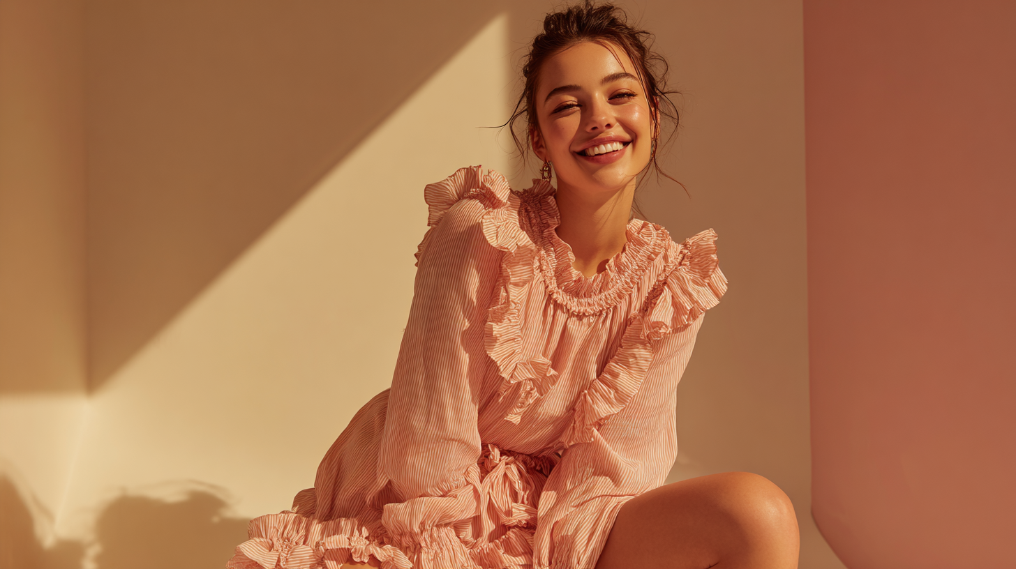 Blush Ruffled Mini Dress