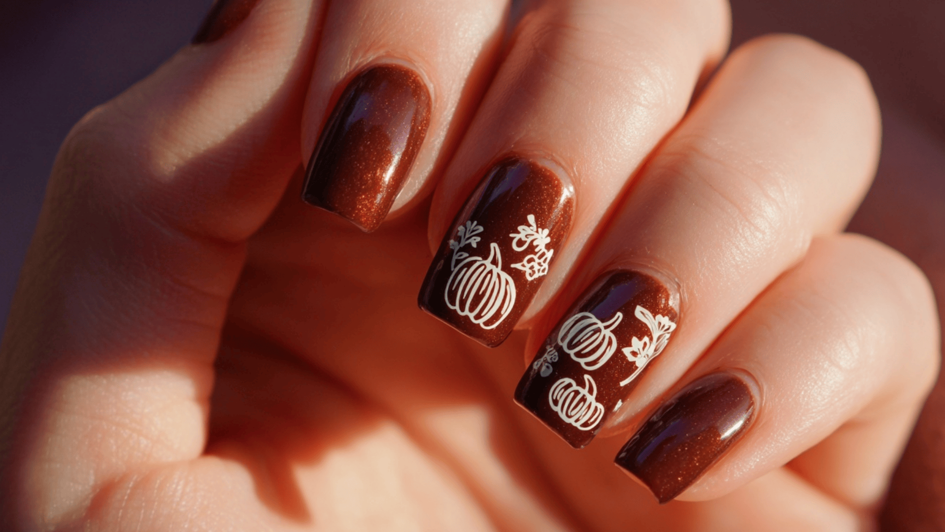 Brown featuring Tiny White Pumpkin Illustrations