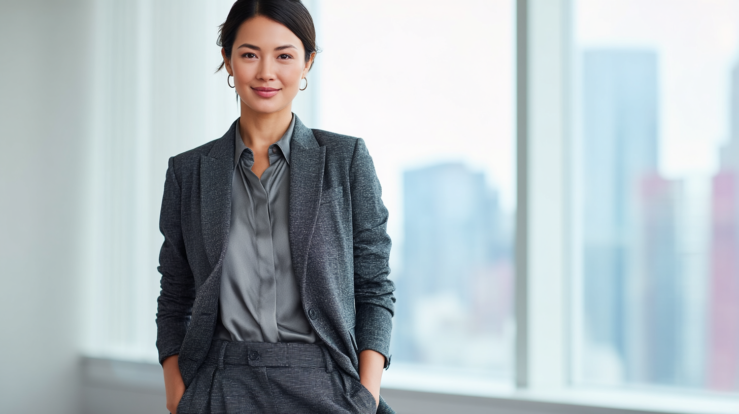 Charcoal Monochrome Office Outfit Smart And Professional Monochrome Look