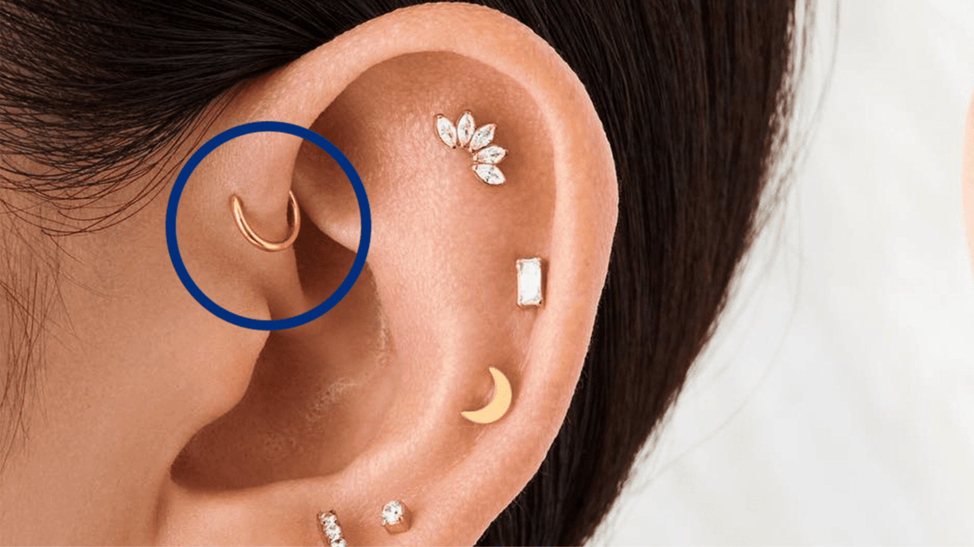 Forward helix piercing