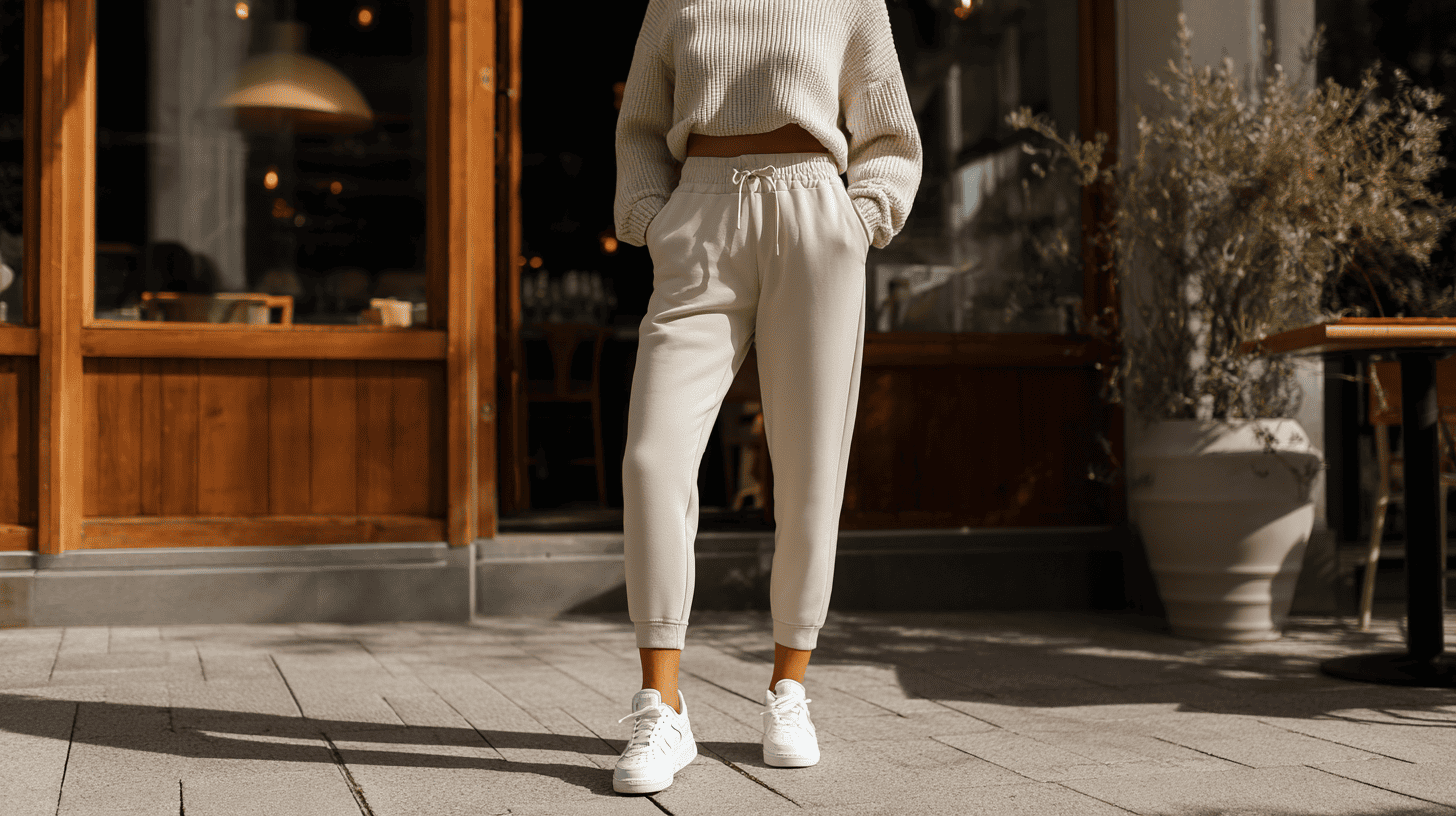 Joggers Cropped Tee Minimal Sneakers