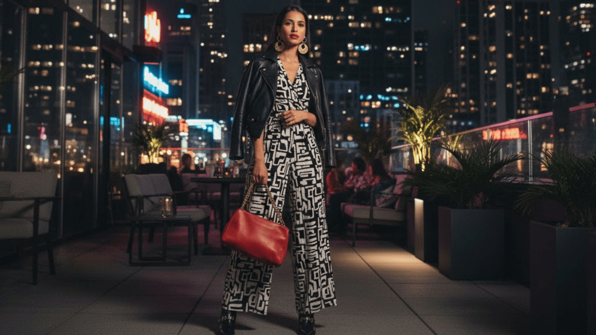 Jumpsuit With Bold Accessories