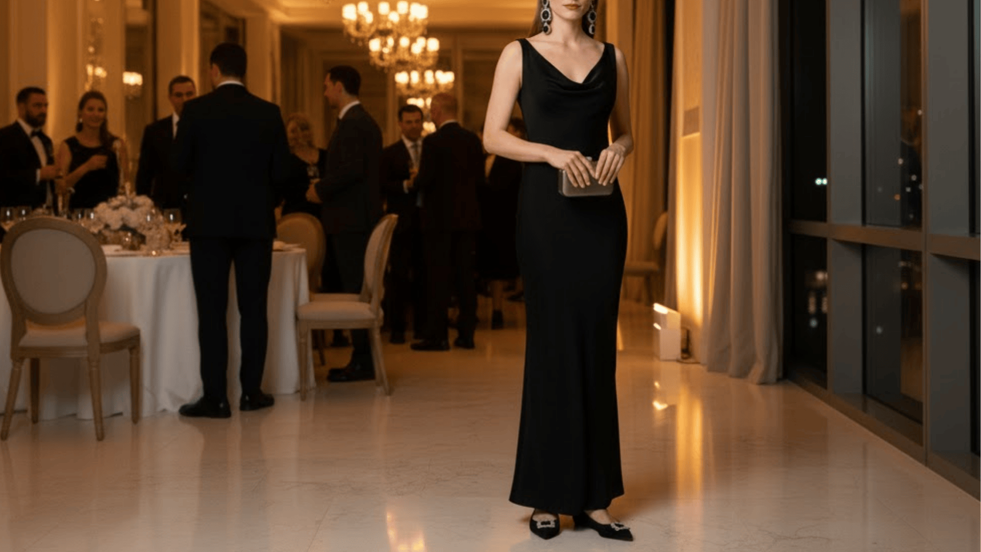 Little Black Dress With Statement Earrings