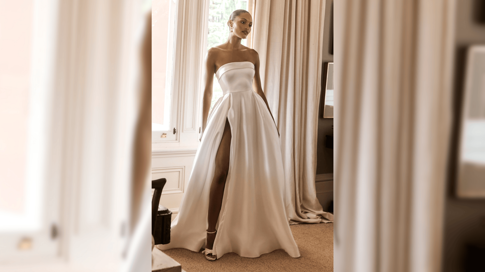 MESHKI Eileen Strapless Sheath Gown