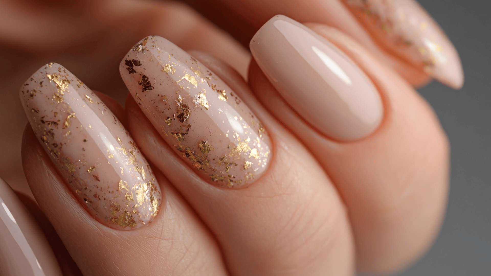 Matte Beige featuring Subtle Gold Foil Flakes