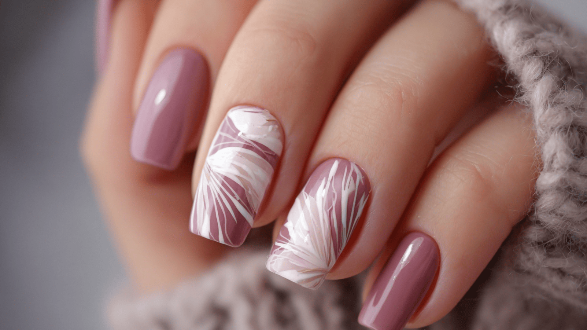 Mauve Foundation featuring White Abstract Autumn Shapes