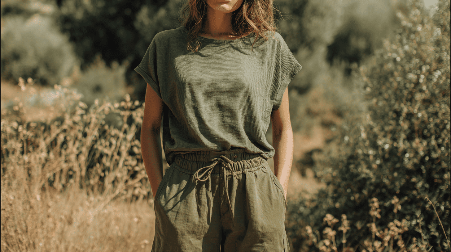 Olive Green Casual Ensemble