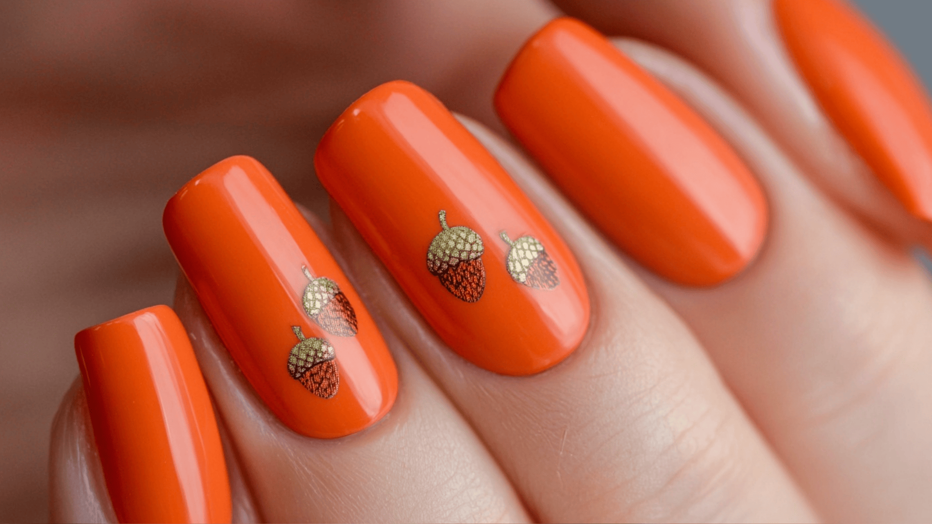 Orange featuring Tiny Hand-Painted Acorns