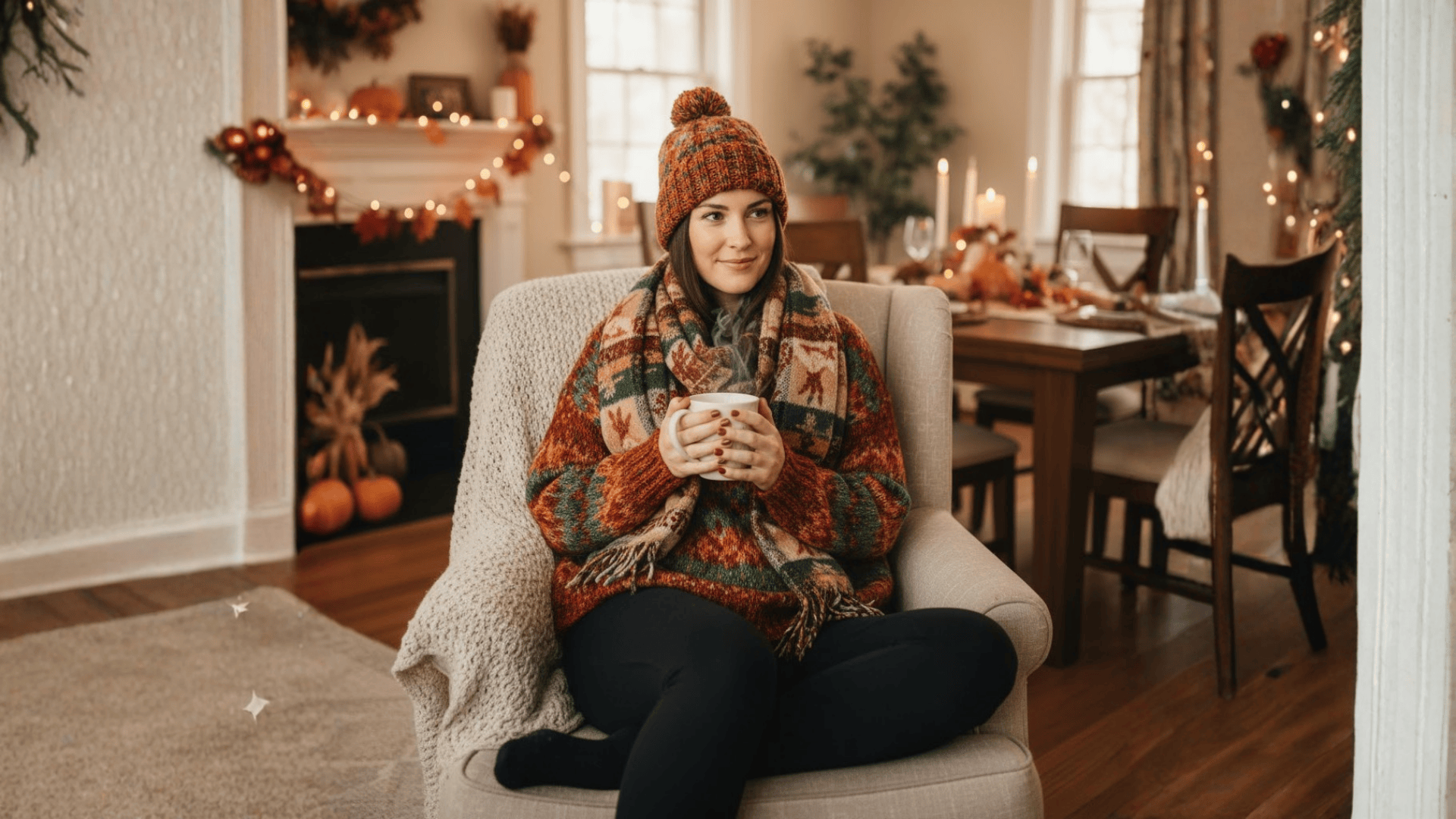 Oversized Sweater And Leggings Friendsgiving Outfit