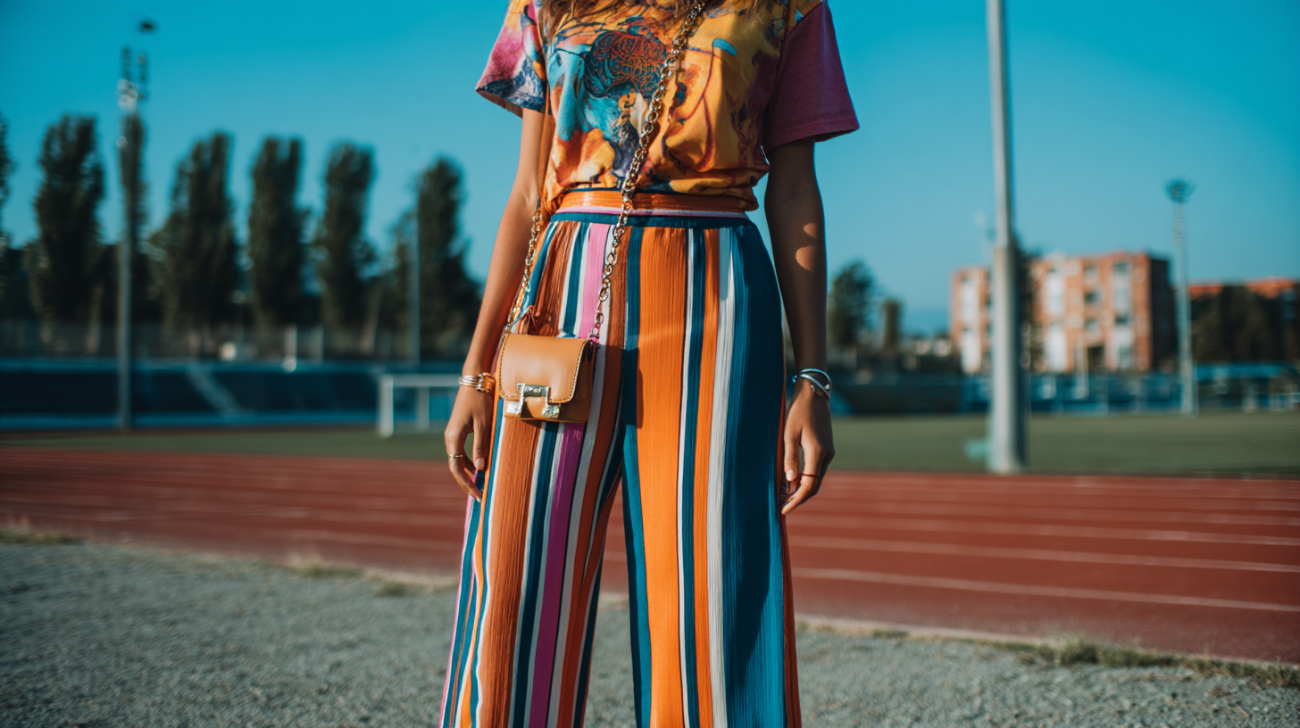 Palazzo Track Pants Graphic Tee Crossbody