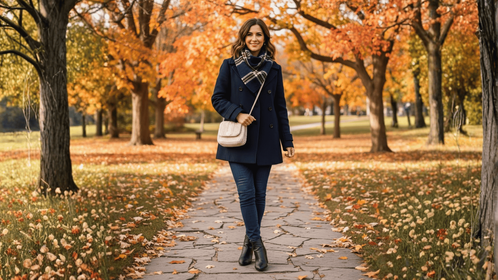 Peacoat With Skinny Jeans And Ankle Boots Thanksgiving Outfit