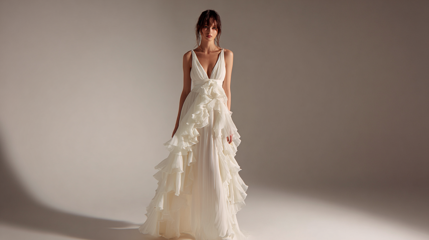 Ruffle‑Detail Evening Silhouette