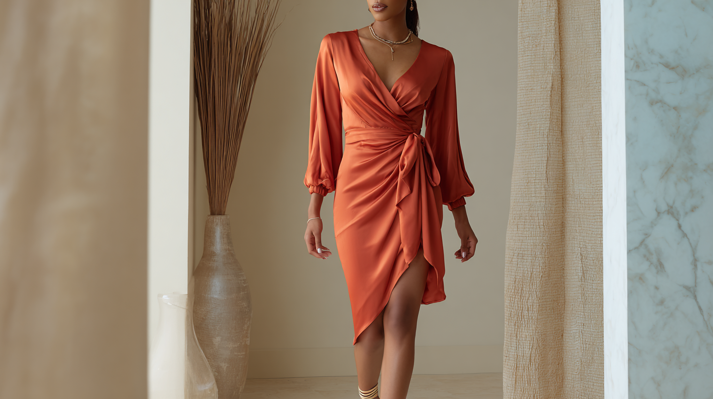 Satin Wrap Dress