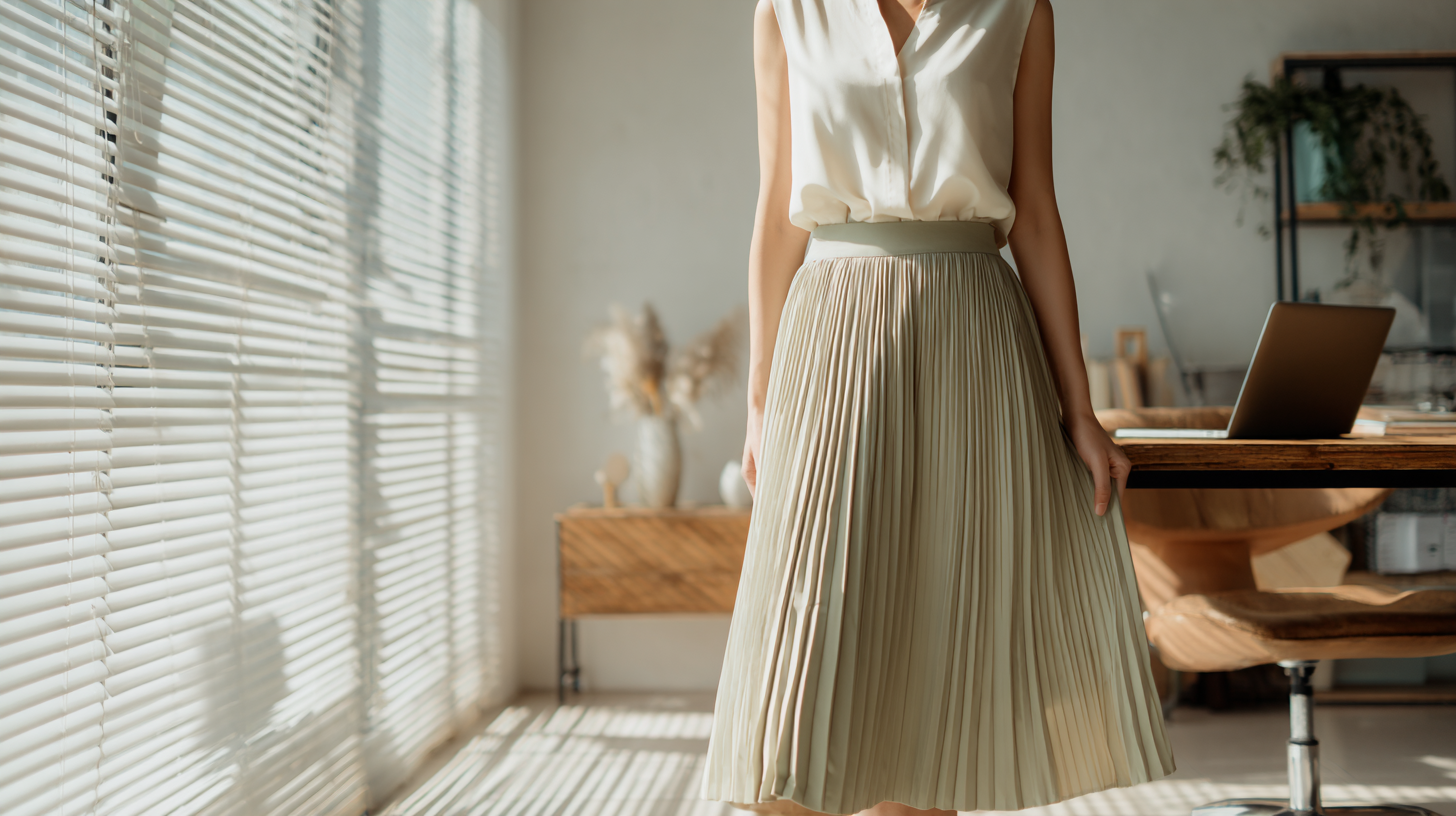 Sleeveless Blouse With a Midi Skirt and Flats