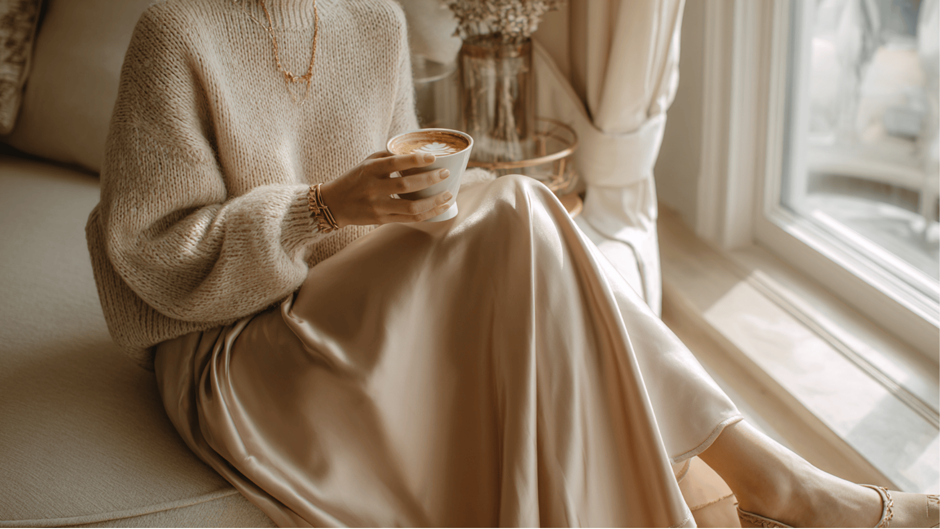 Slip skirt with sweater