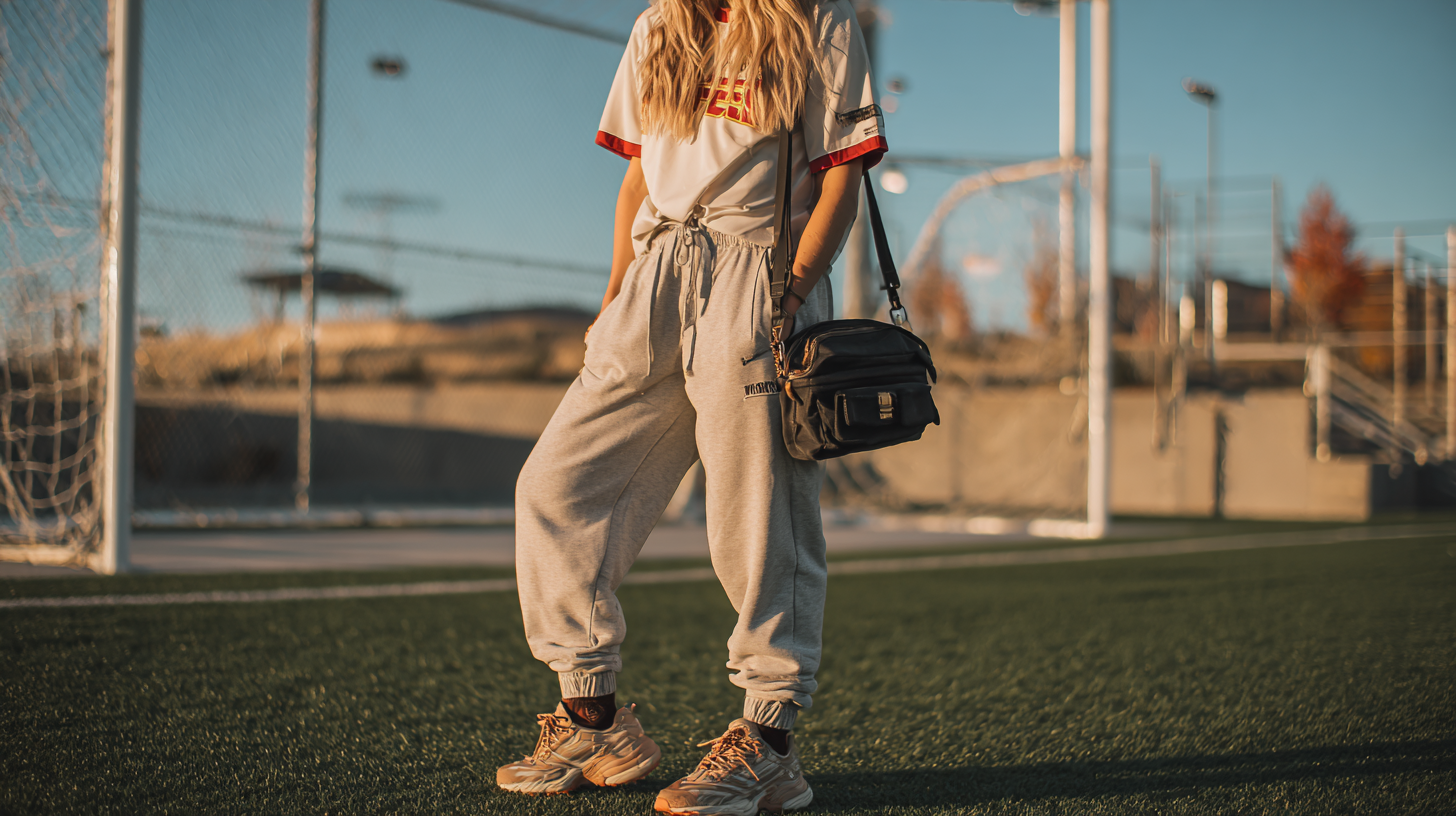 Sweatpants Sports Jersey and Crossbody Bag