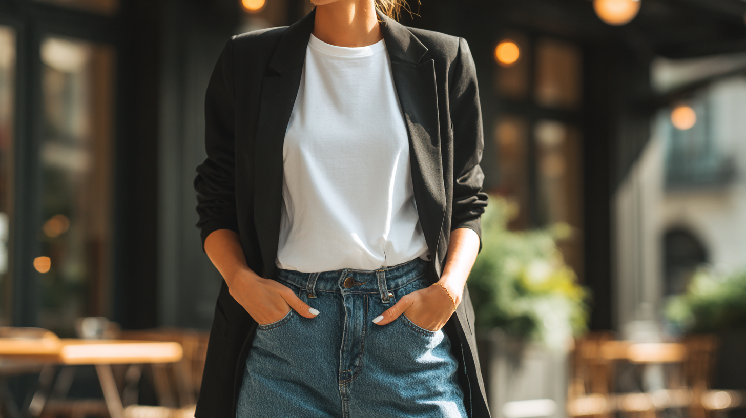 T-Shirt High Waisted-Jeans and a Blazer