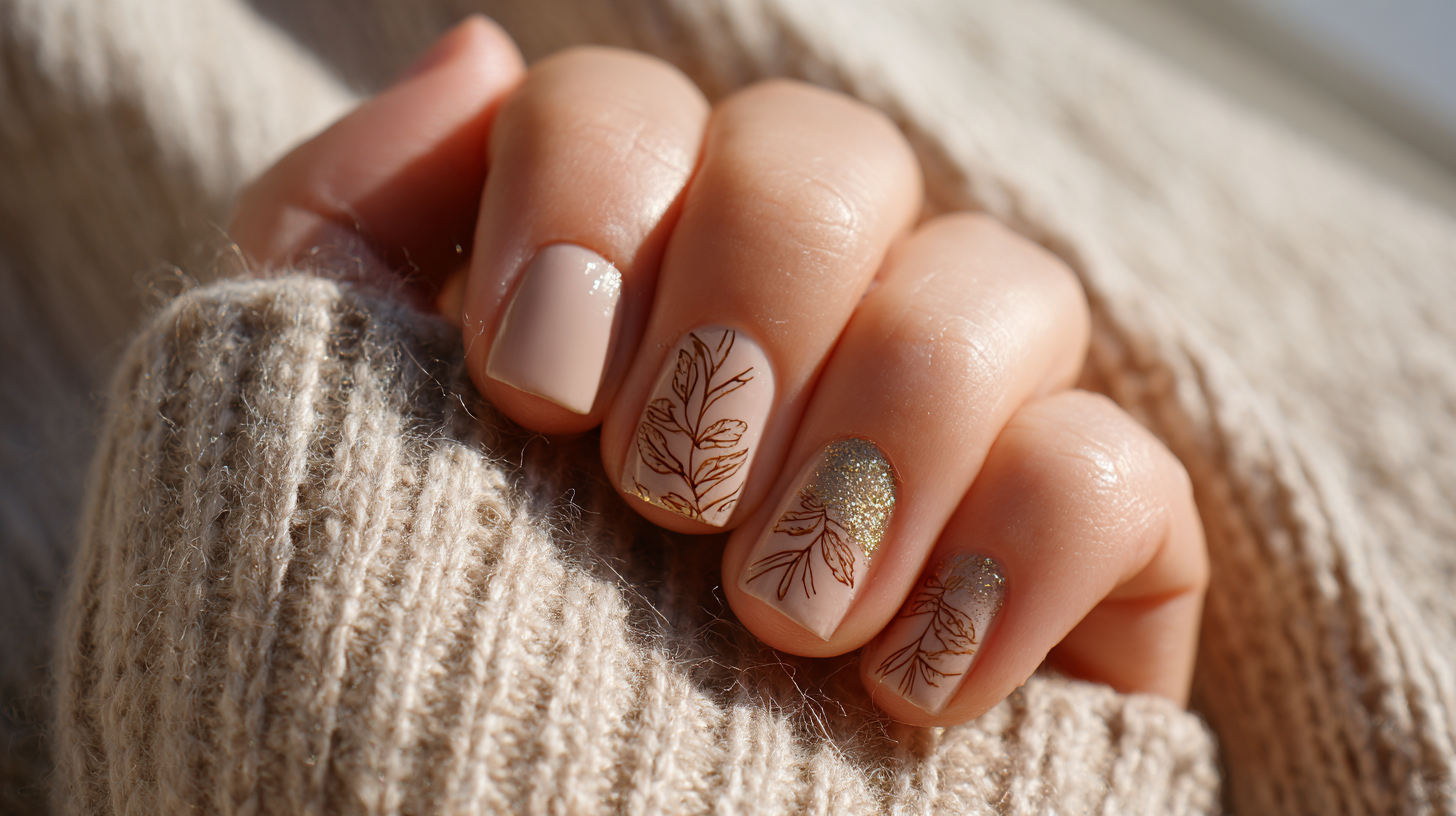 beige nail art