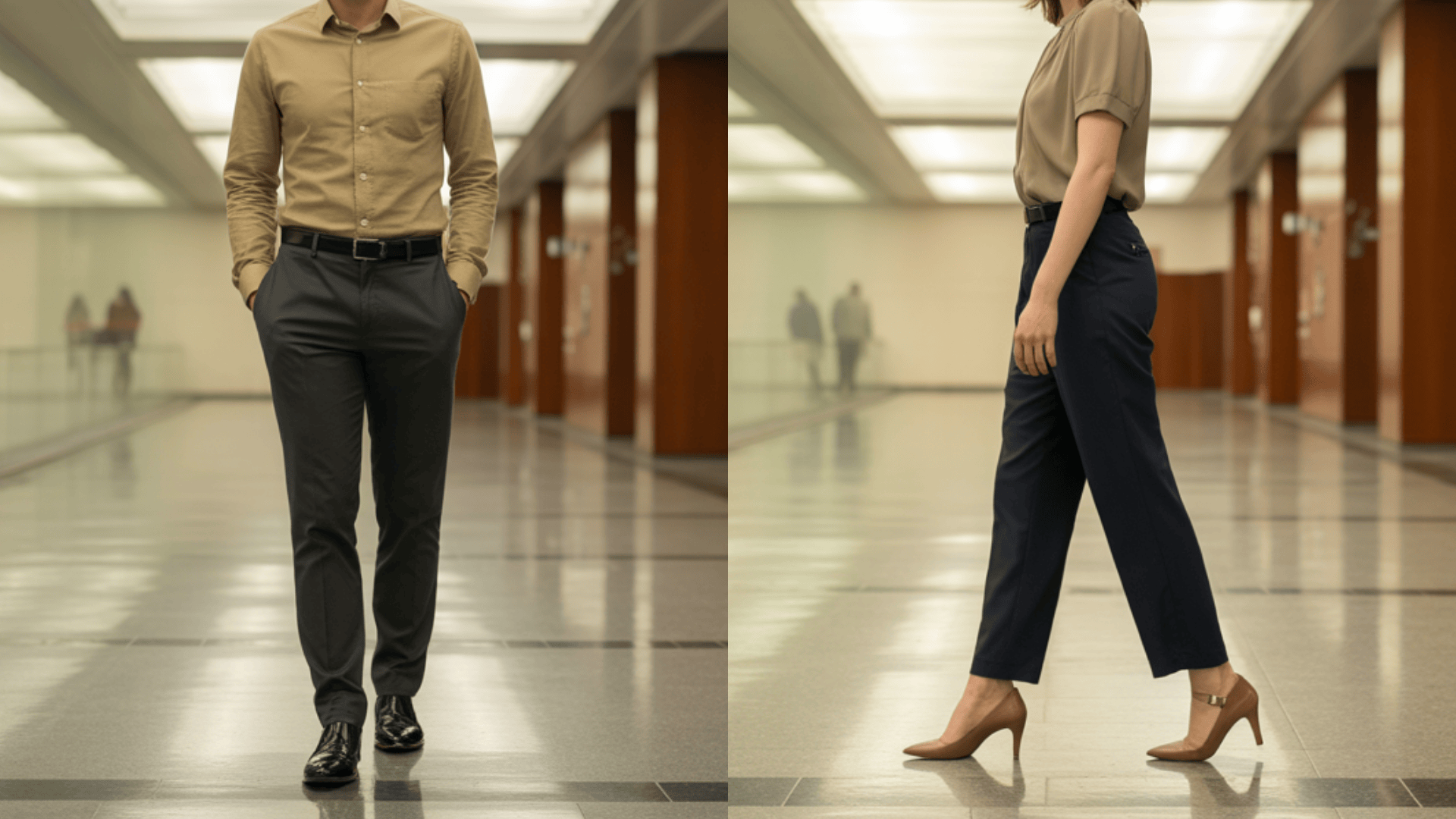 charcoal and navy pants