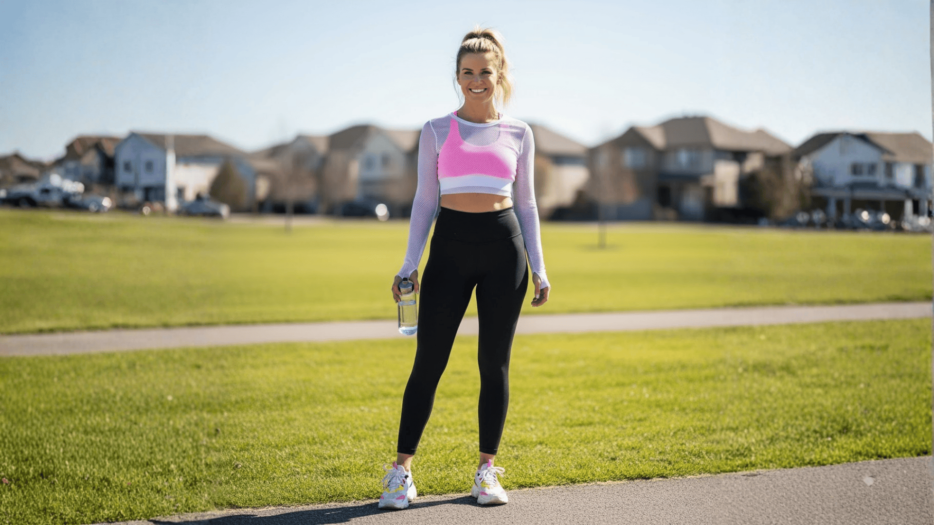 high waisted leggings sheer mesh top trainer