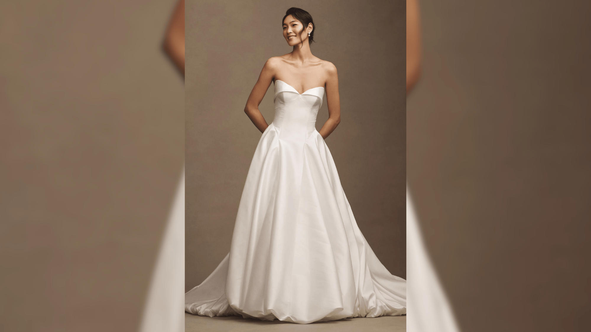 jenny yoo georgie strapless sweetheart bubble hem gown