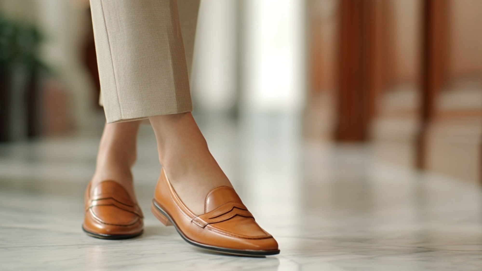 leather loafers for women in court