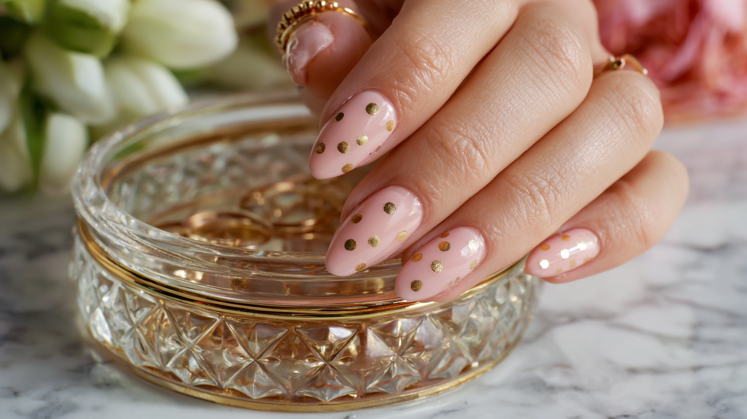 pink gold dots