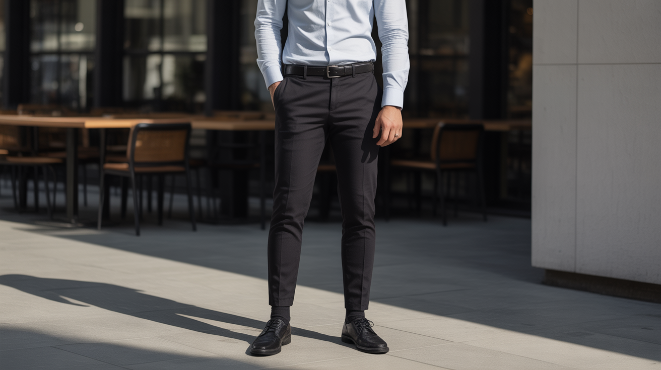 shirt and black pants