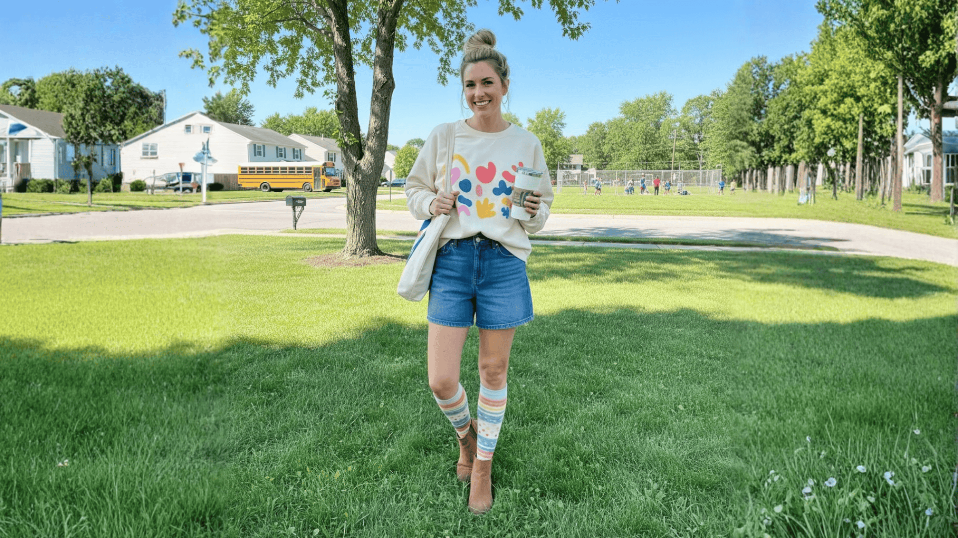 skort oversized sweatshirt ankle boots