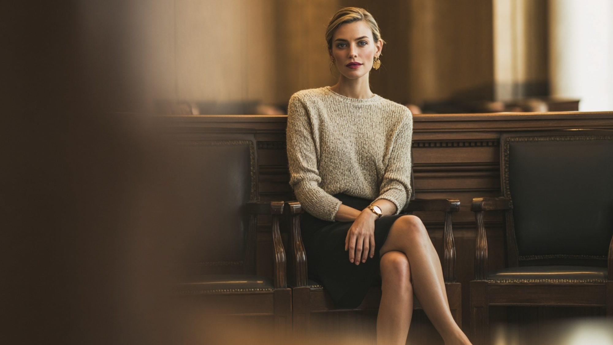 sweater and skirt combination for court