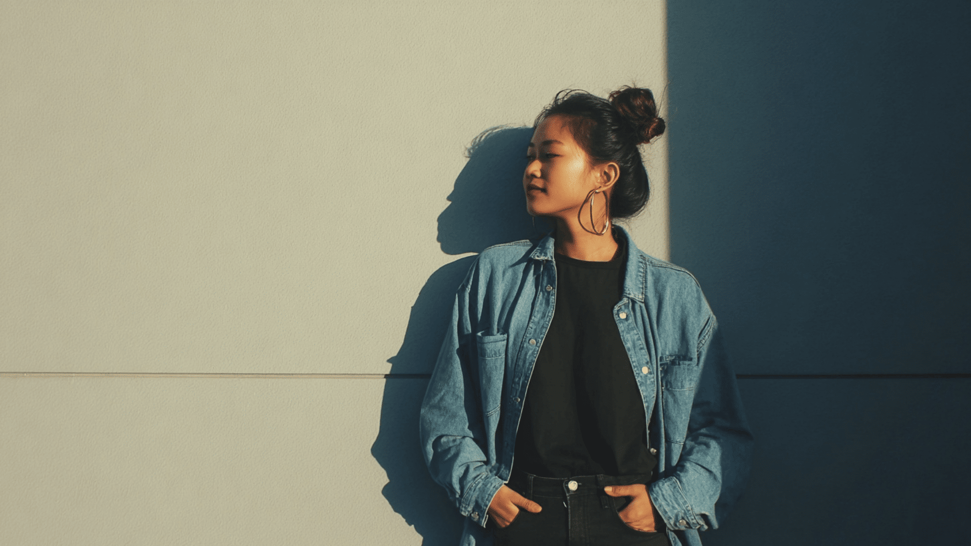 Blue Denim Over All Black