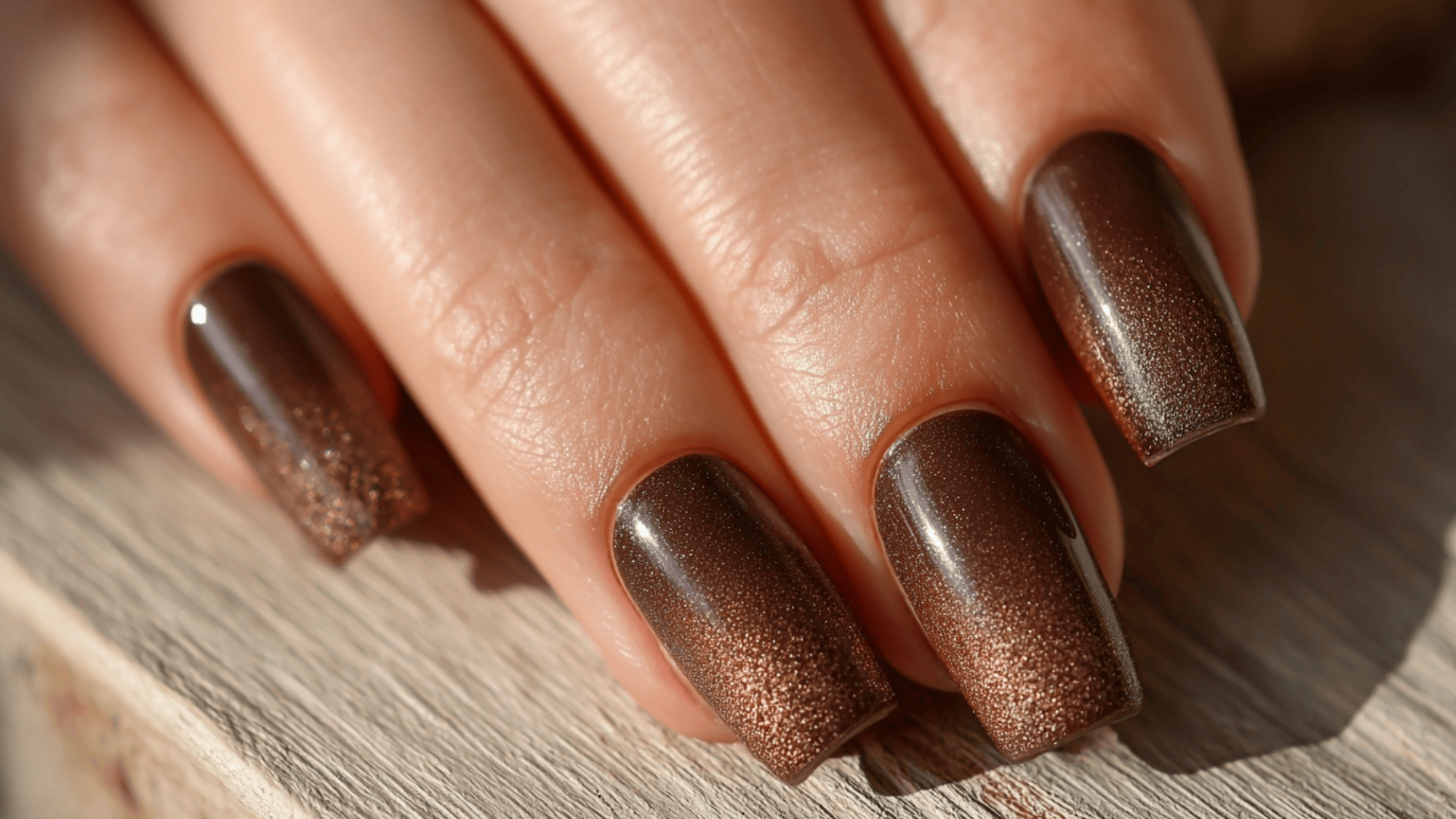 Brown and Bronze Foil Ombre