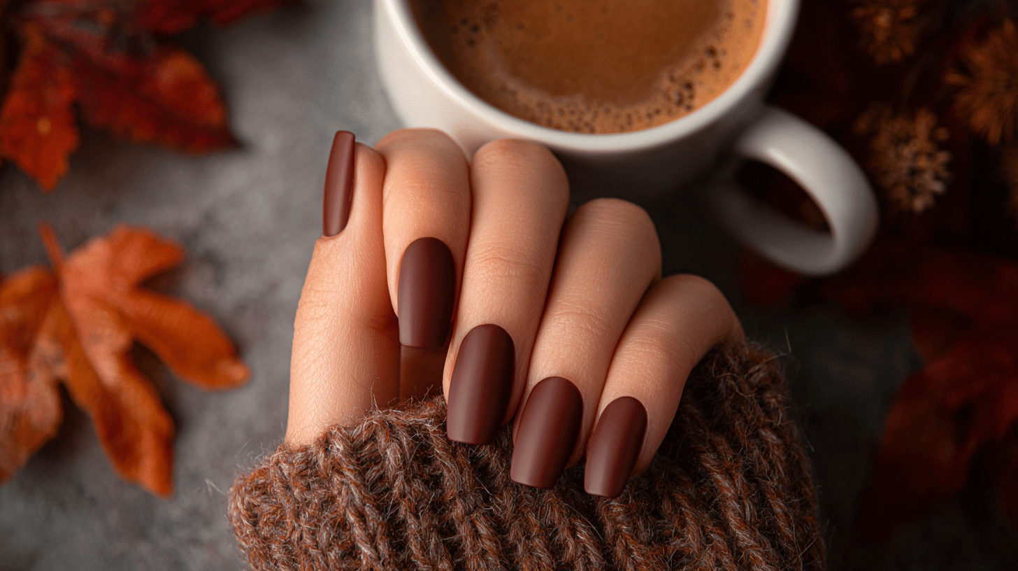 Chocolate Brown Fall Nails