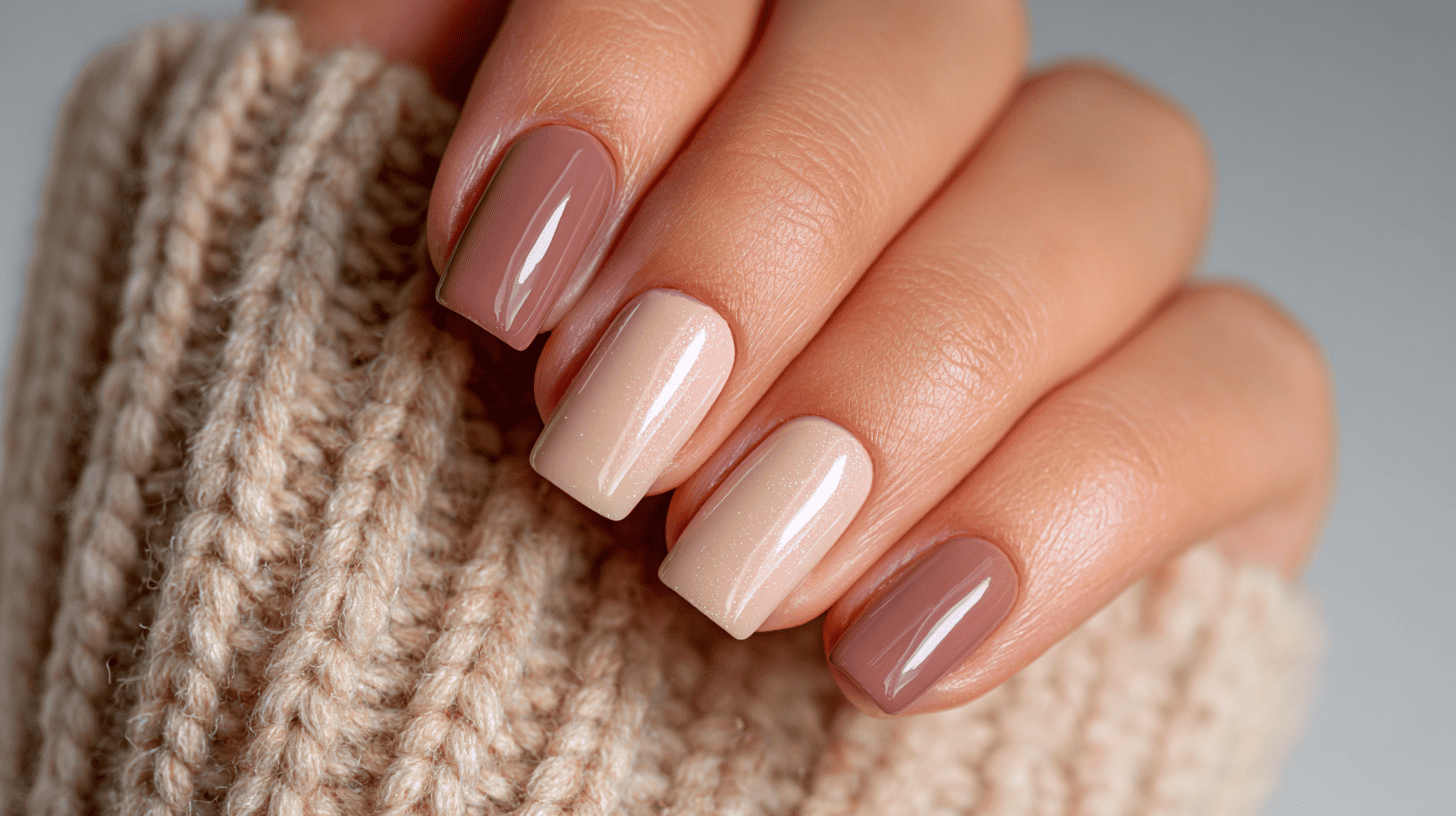 Cinnamon Latte Dip Nails Warm Brown And Beige