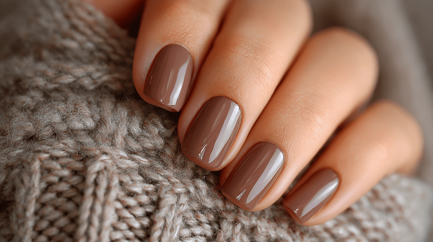 Cocoa Brown Dip Nails Soft And Earthy