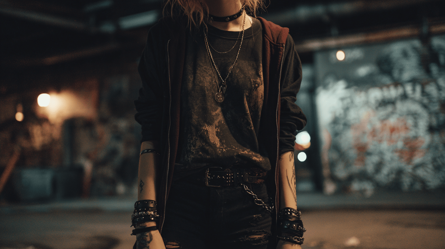 Emo Black Skinny Jeans Band Tee Moody