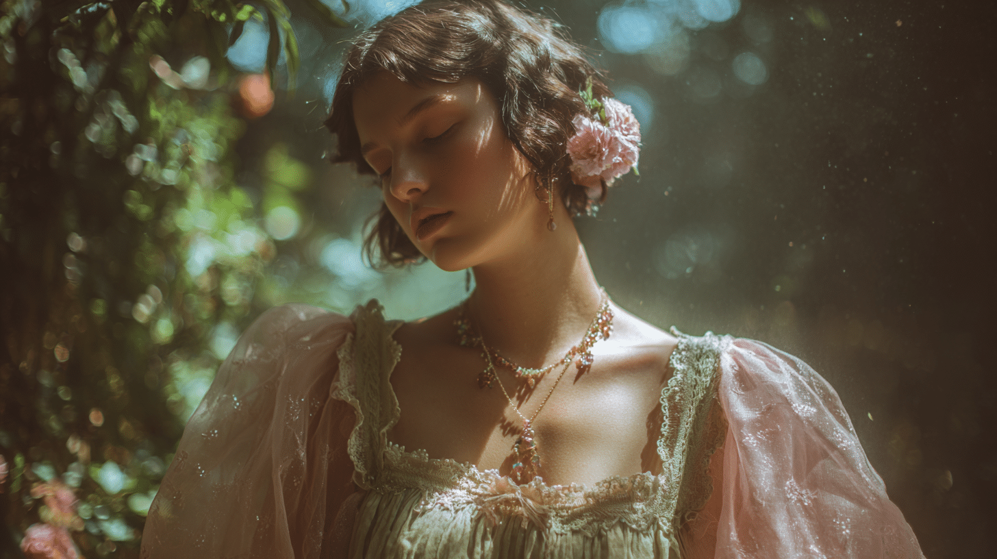 Fairycore Flowing Skirt Lace Dreamy Garden