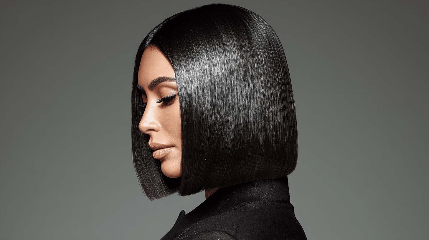 Glass Hair Bob Shiny Glossy Straight Hairstyle