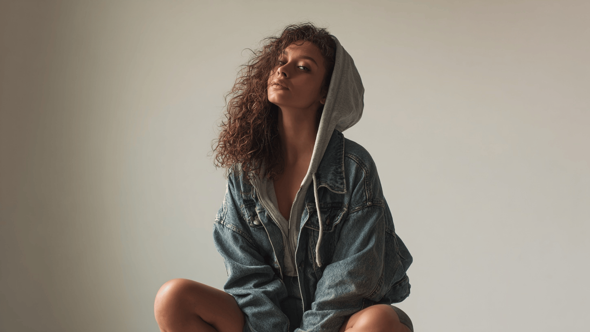 Hoodie Layered with Denim and Shorts