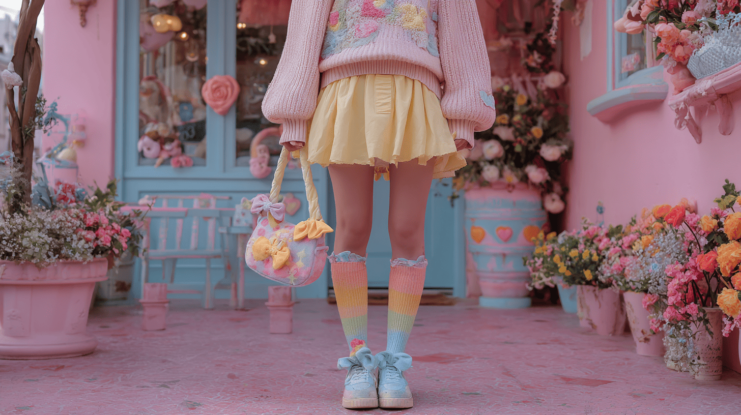 Kawaii Pastel Skirt Oversized Sweater Cute