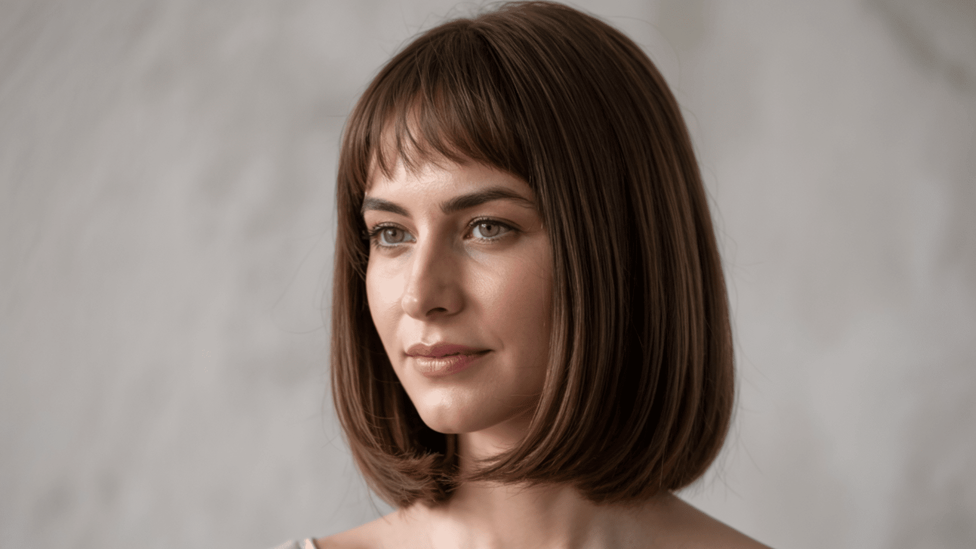 Long Bob with Blunt Bangs