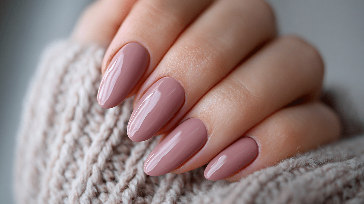 Mauve Soft Dip Nails Muted Cozy Tone
