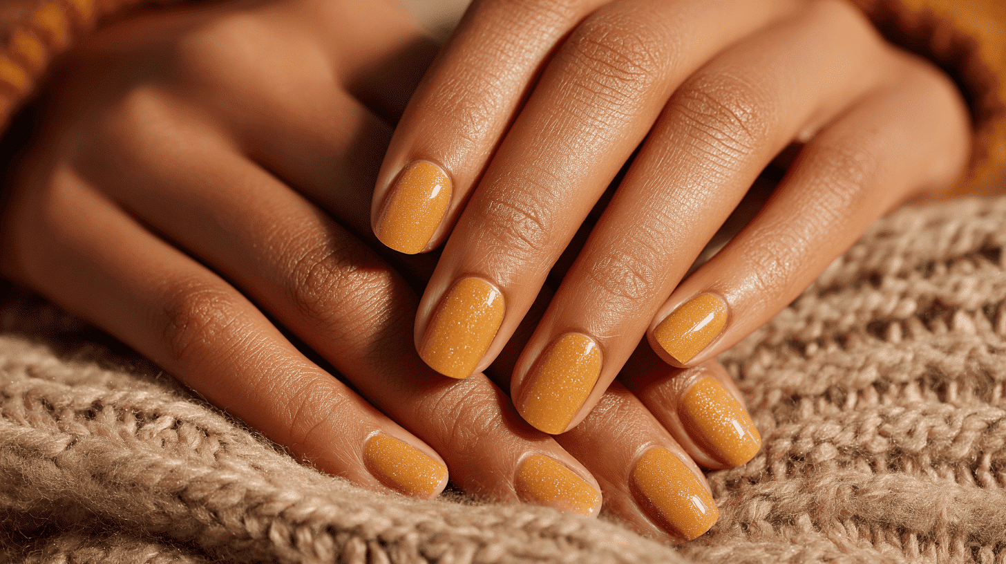 Mustard Gold Fall Nail Design