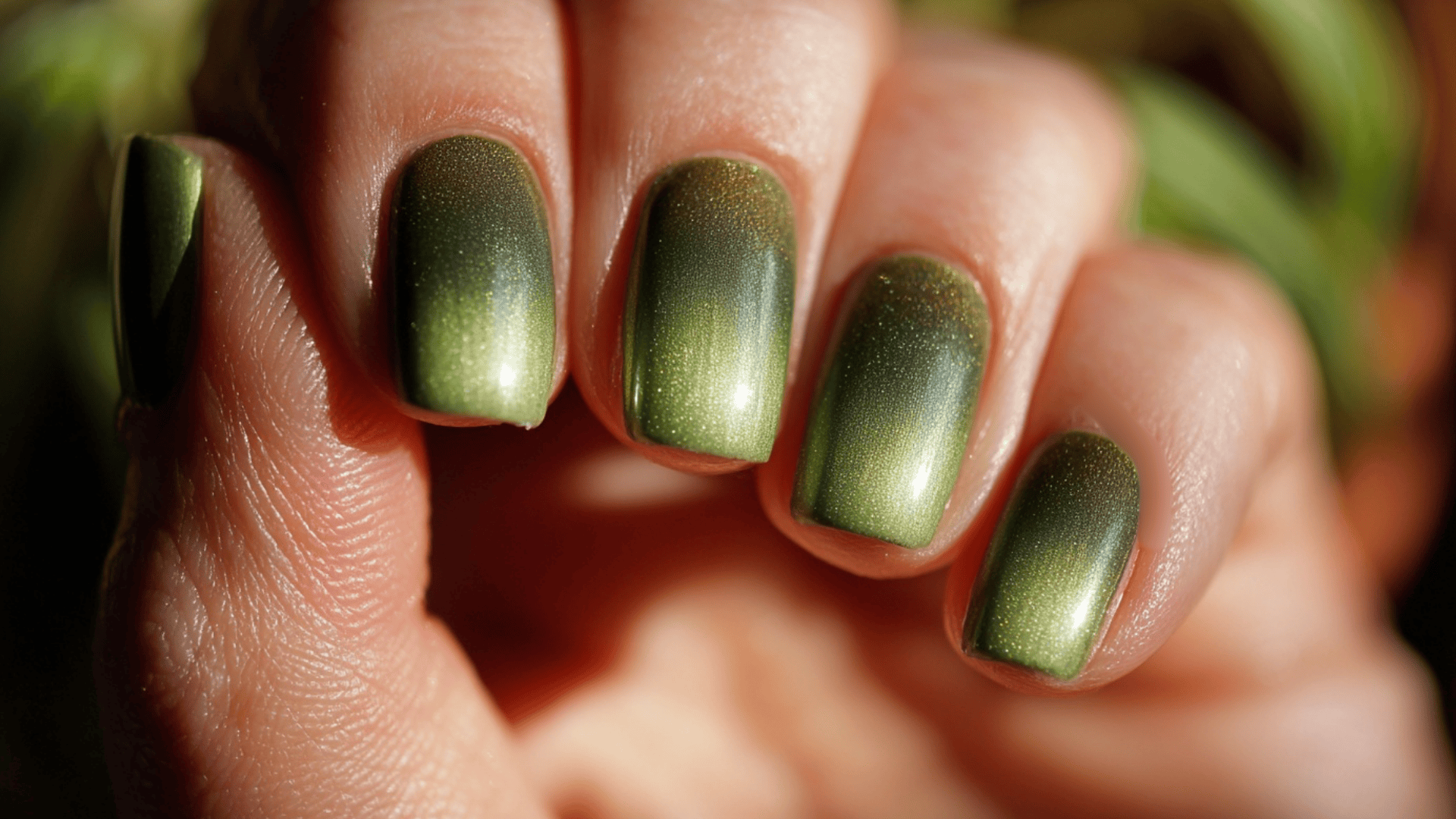 Olive Green Metallic Ombre