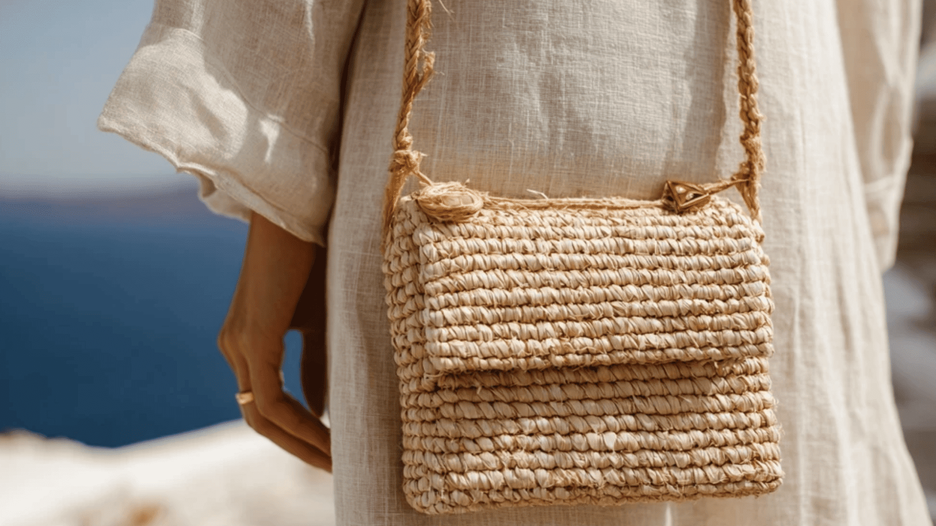 Raffia Crossbody Bag
