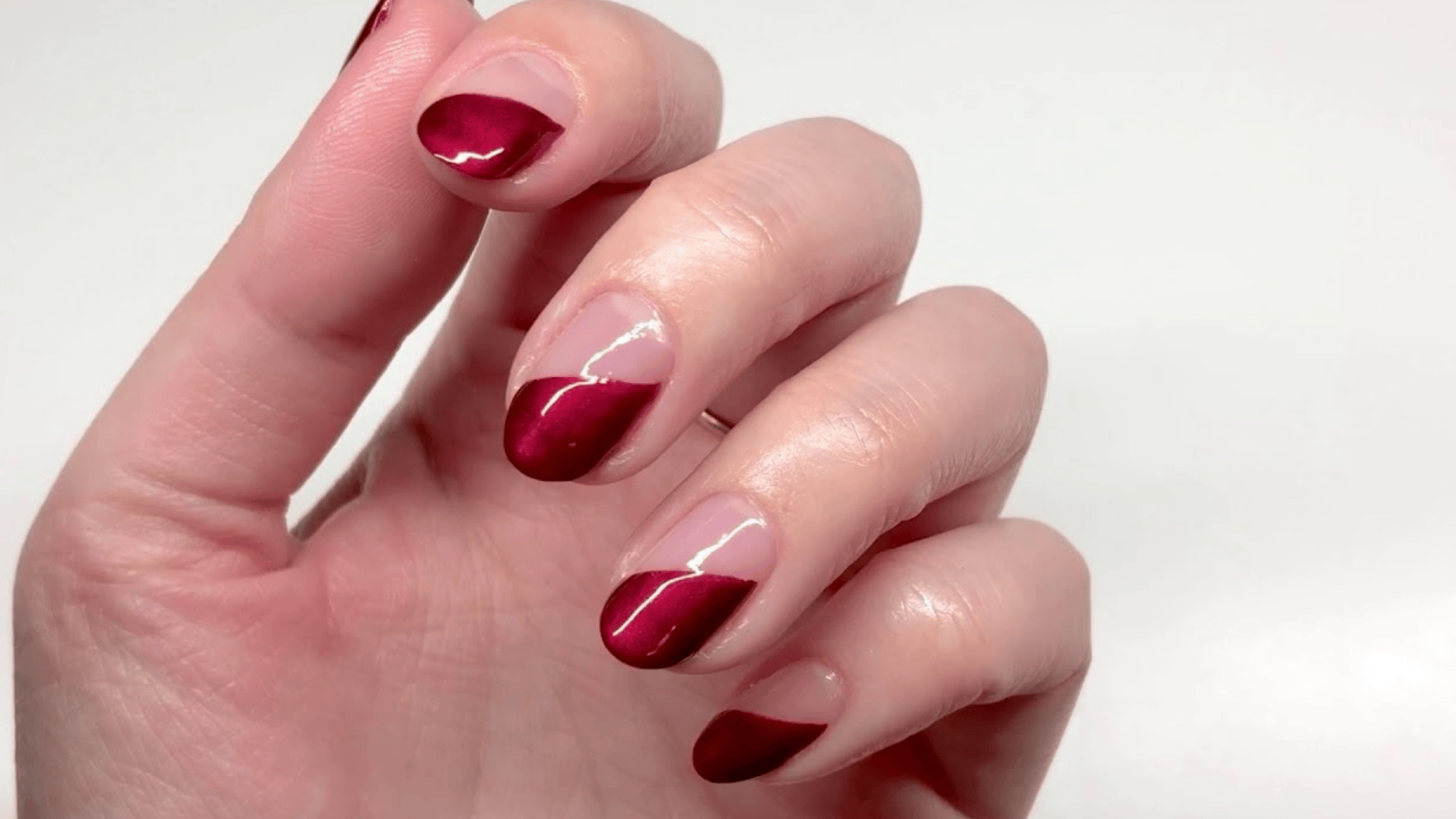 Red Negative Space Cutouts-nails