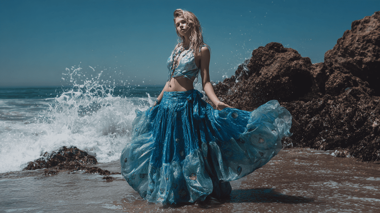 Sirencore Iridescent Top Flowing Skirt Oceanic