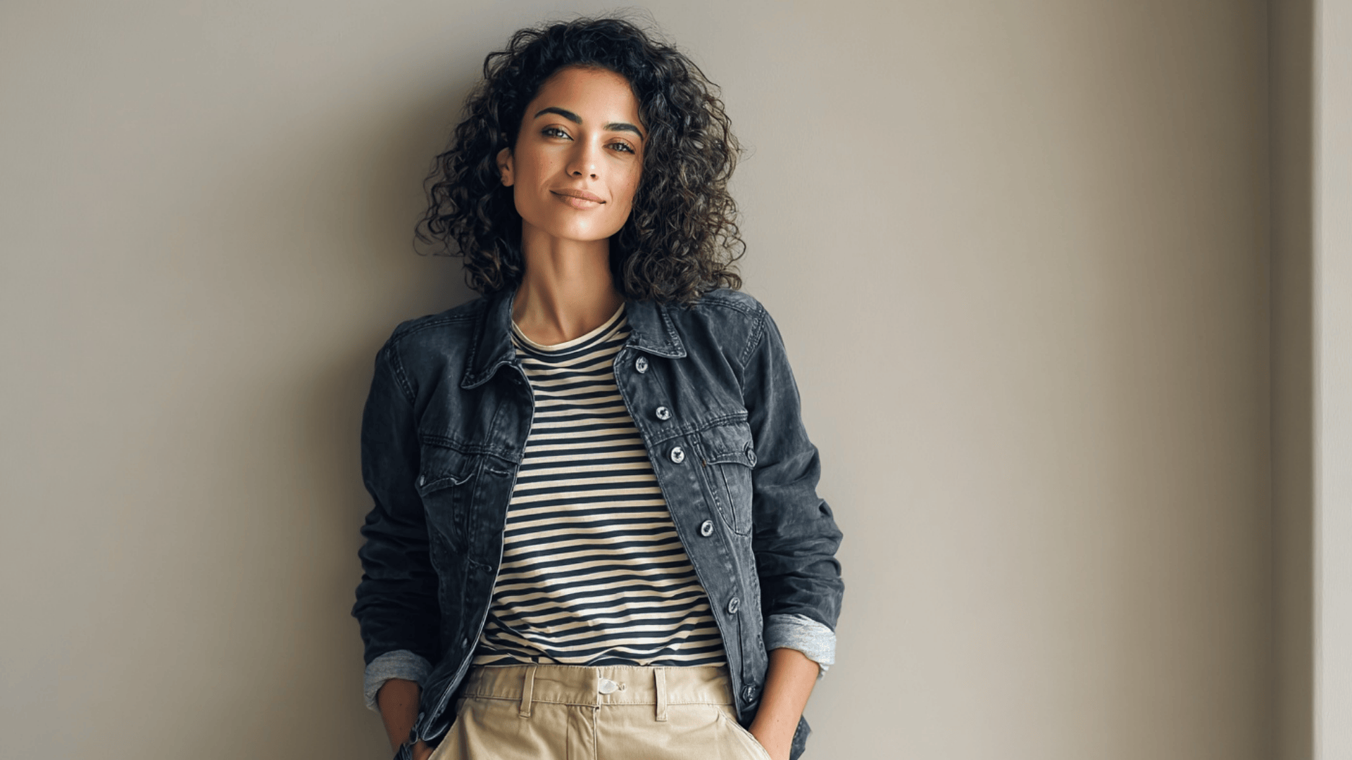 Striped Shirt and Khaki with Dark Denim